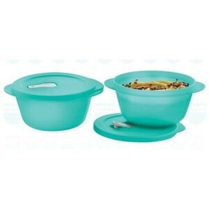 Tupperware Crystalwave Microwaveable Food Storage Container Set of 2 NEW
